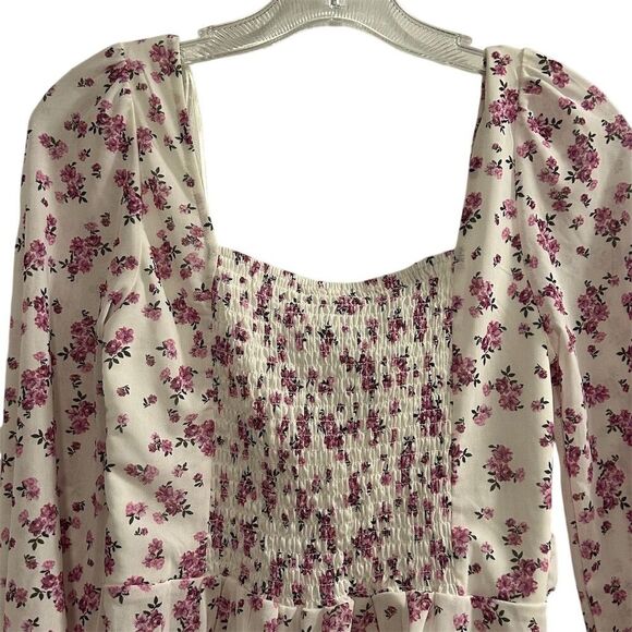 Kirious Women's Floral Smocked Long Sleeve Blouse Size M Multicolor - Picture 10 of 12